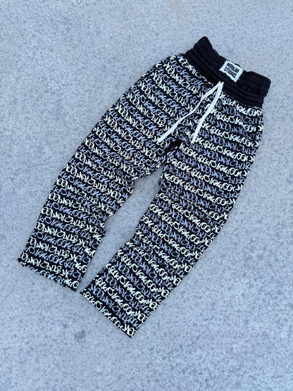 Black MLH Graffiti Double Waist Sweatpants